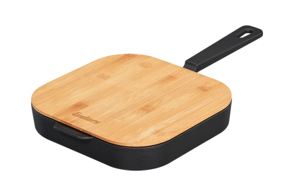 Enders Large Cast Iron Frying Pan with Bamboo Board