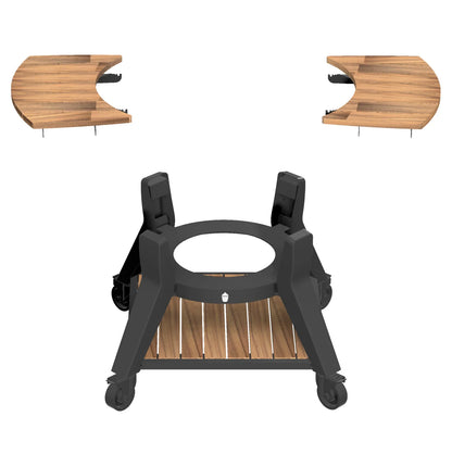 Trolley with Acacia Shelves for V2 Max KamaGear Kamado