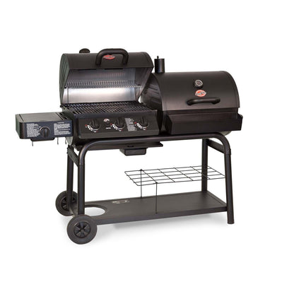 Char-Griller Duo™ 5050 Gas and Charcoal BBQ with Side Burner