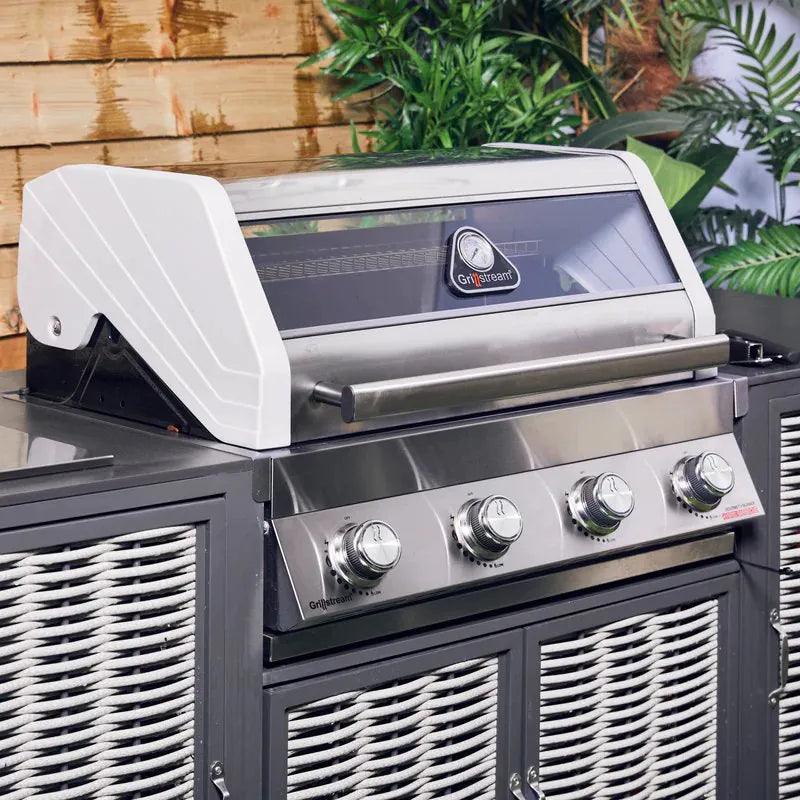 Grillstream Gourmet 4 Burner Built-In Hybrid Gas BBQ with Side Burner