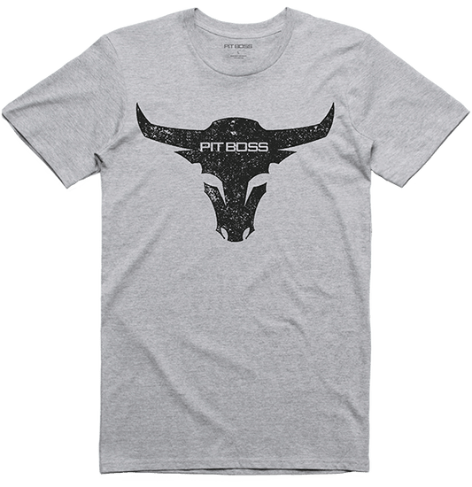 Pit Boss Men's Grey Bull T-Shirt LARGE